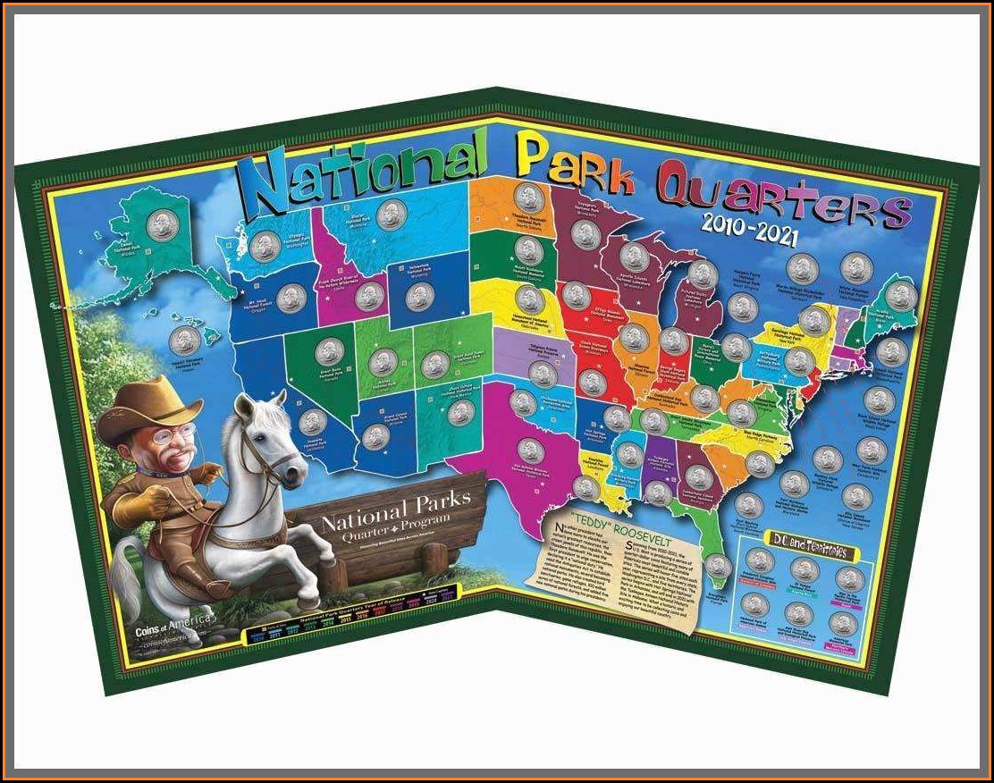 State Series Quarters Collector Map Walmart