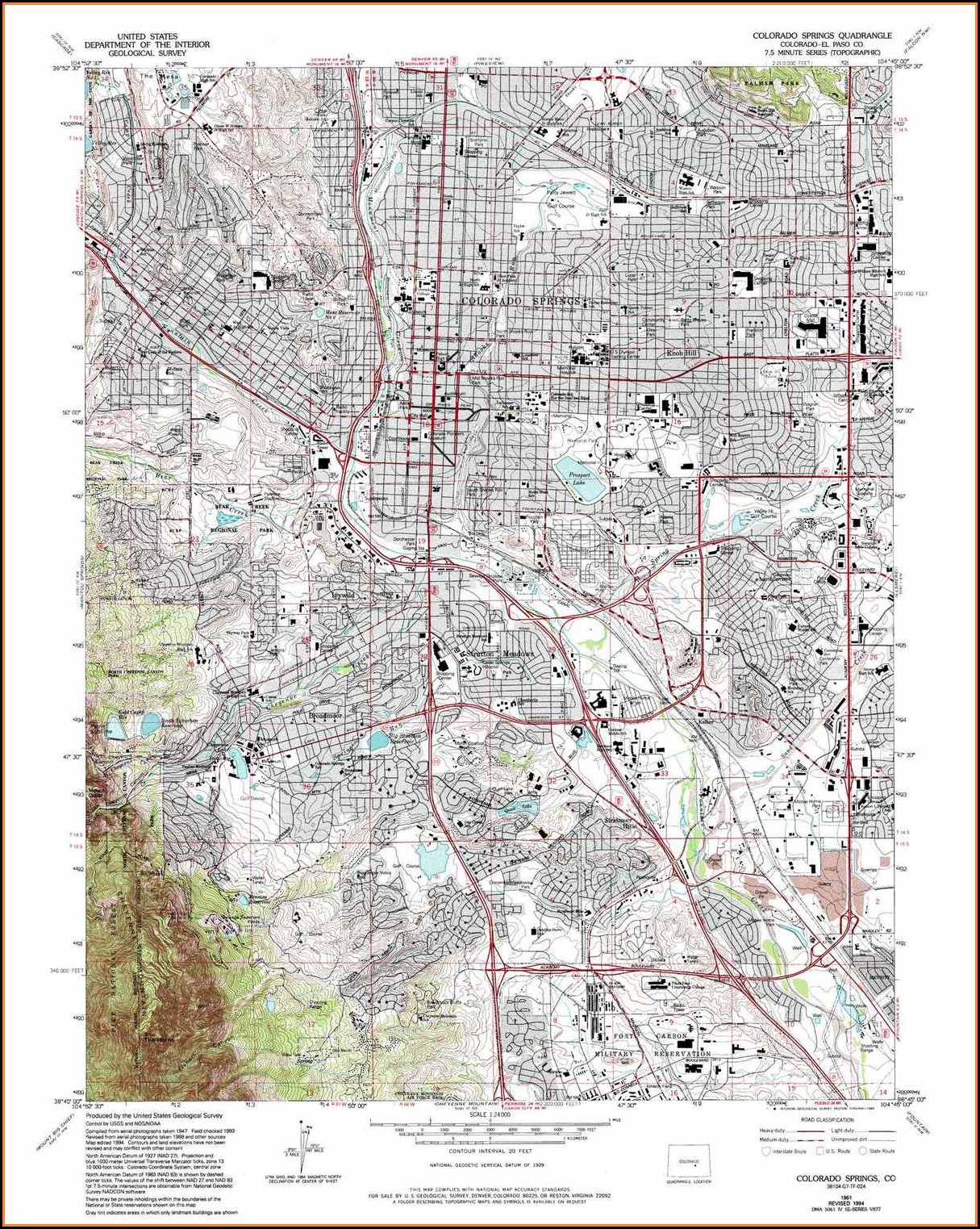 Topographic Map Colorado Springs Co