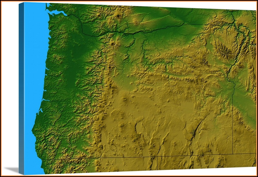 Topographic Map Of Oregon