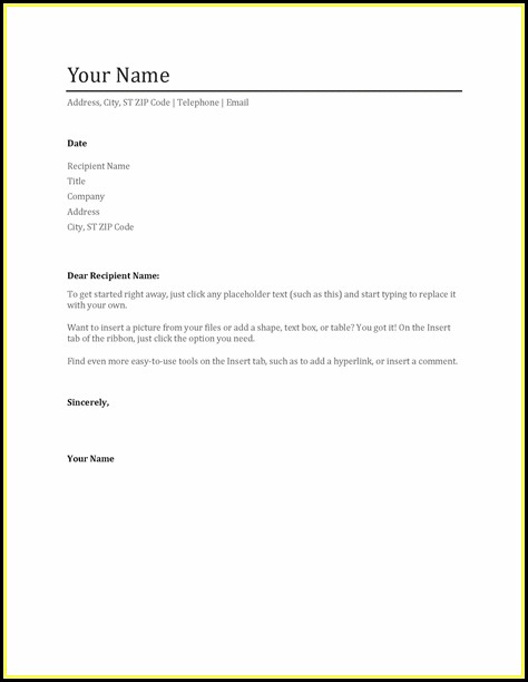 Word Templates Resume Cover Letter