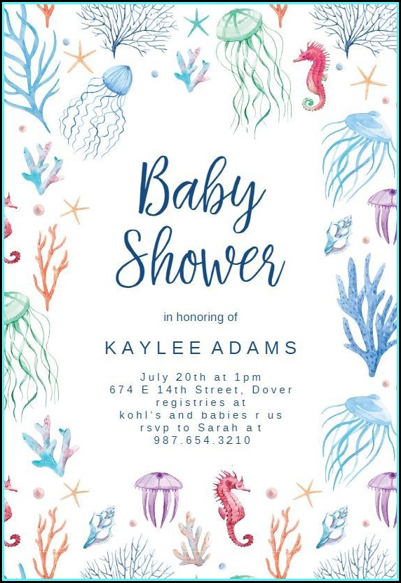 Free Mermaid Baby Shower Invitation Template