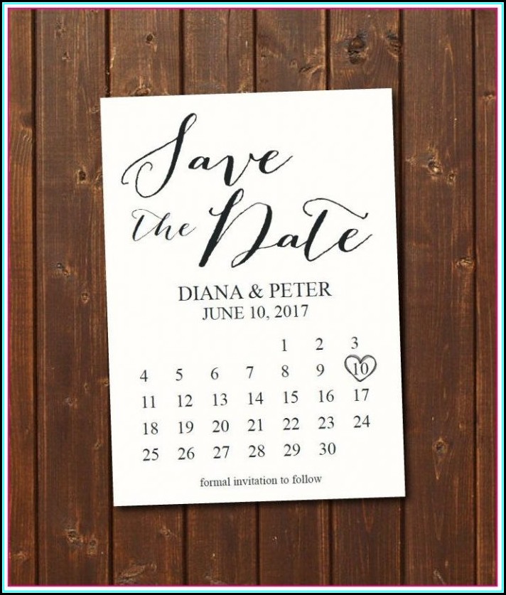 Free Printable Save The Date Calendar Templates