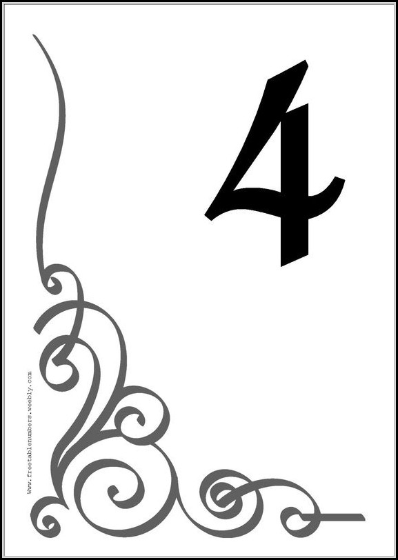 Free Printable Table Number Templates