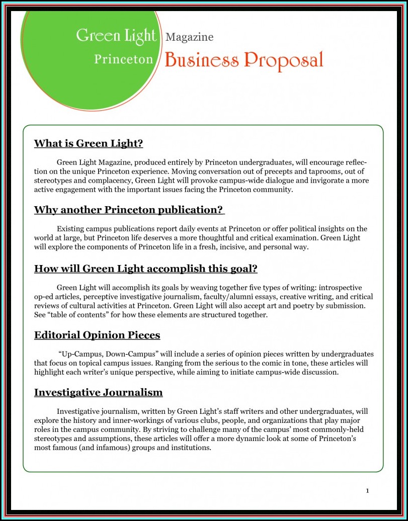Free Proposal Template Doc