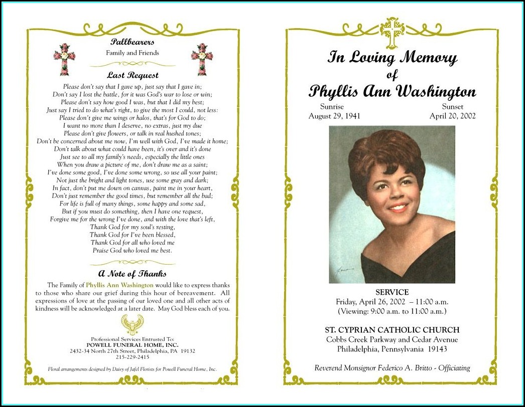 Free Simple Funeral Program Template Download