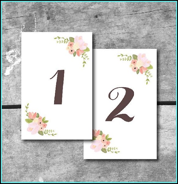 Free Table Number Templates 5x7
