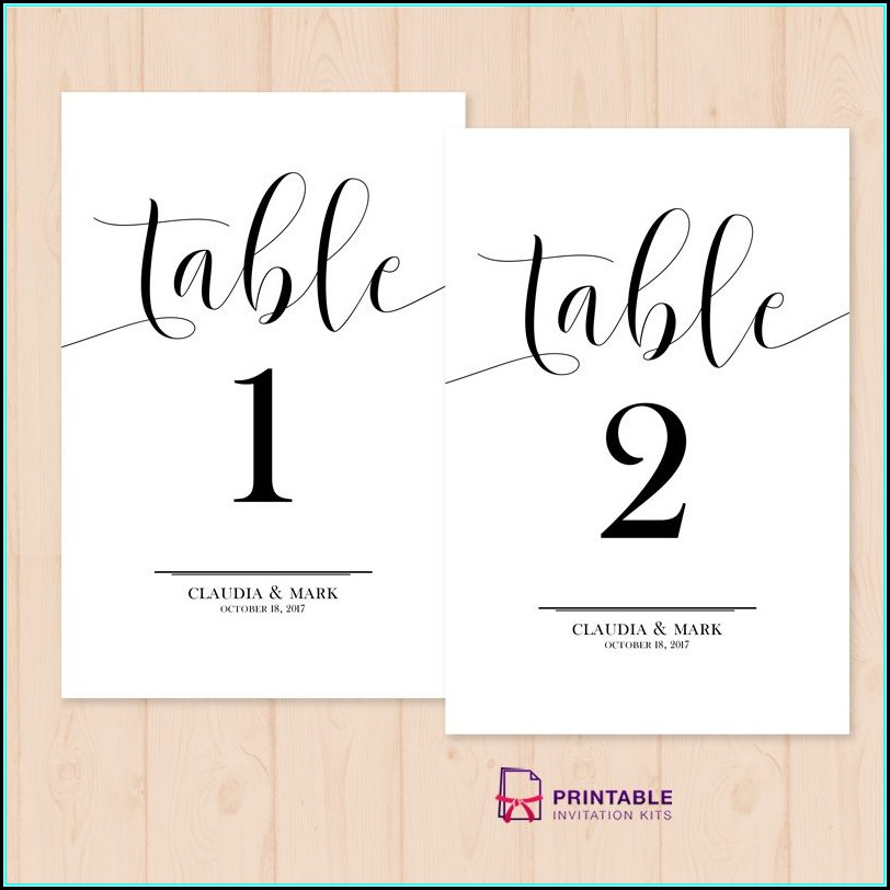 Free Table Numbers Template