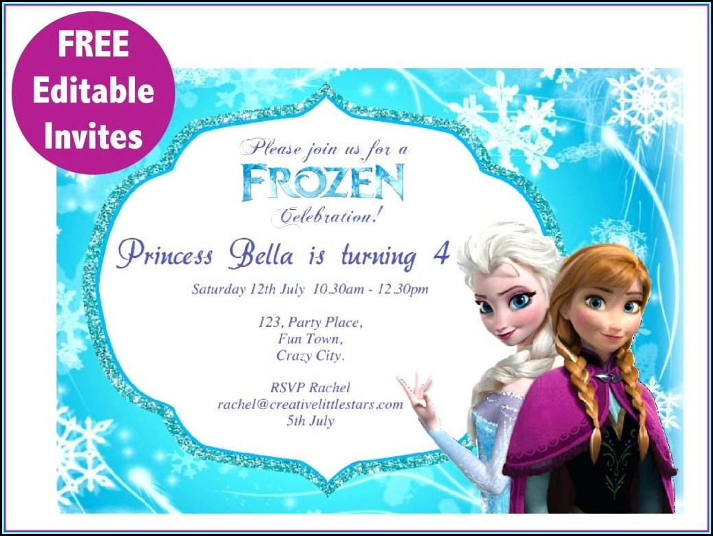 Frozen Birthday Invitation Template Free