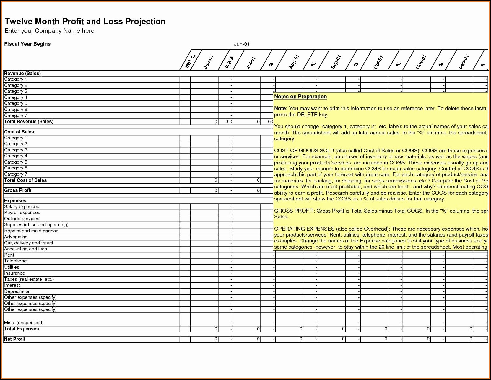 Small Business Tax Spreadsheet Template