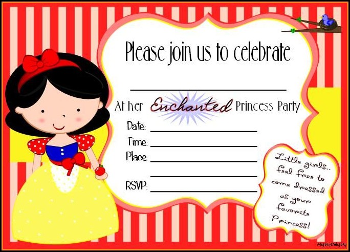 Snow White Party Invitation Template