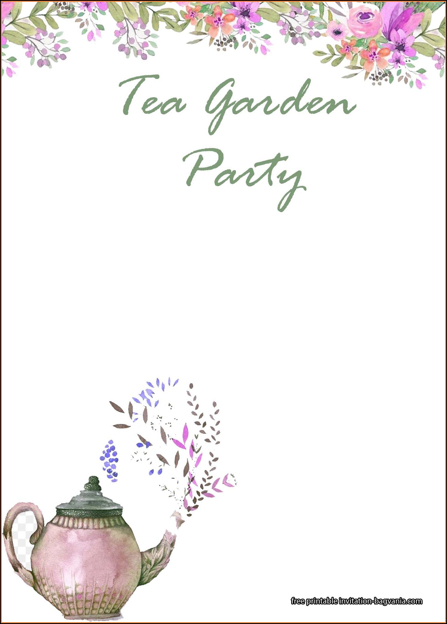 Tea Party Invitation Templates Free Download