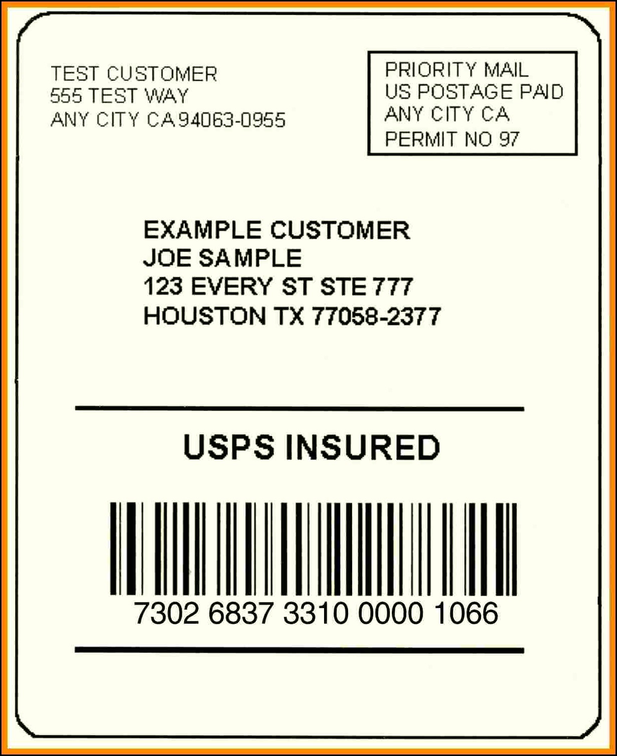 Ups Shipping Label Template Free
