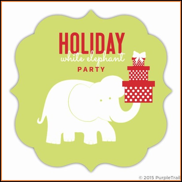 White Elephant Party Invitation Template