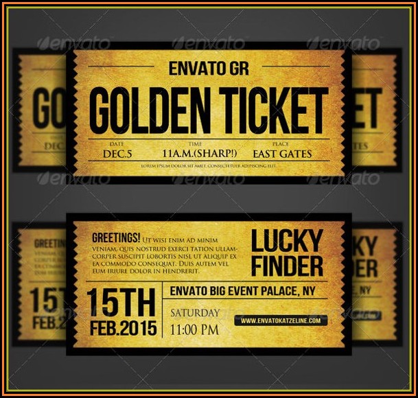 Willy Wonka Golden Ticket Invitation Template Free