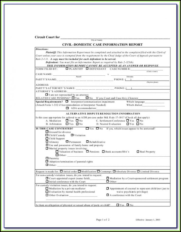 Divorce Filing In Maryland Form Resume Examples 