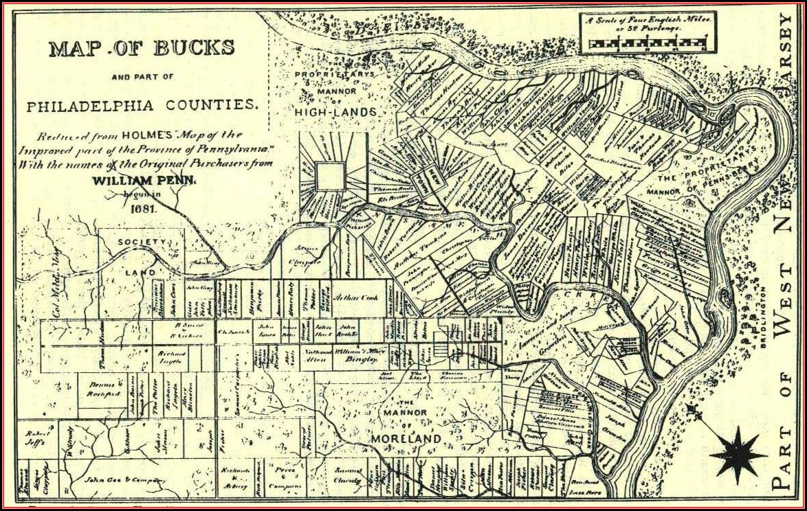 1876 Map Of Bucks County Pa