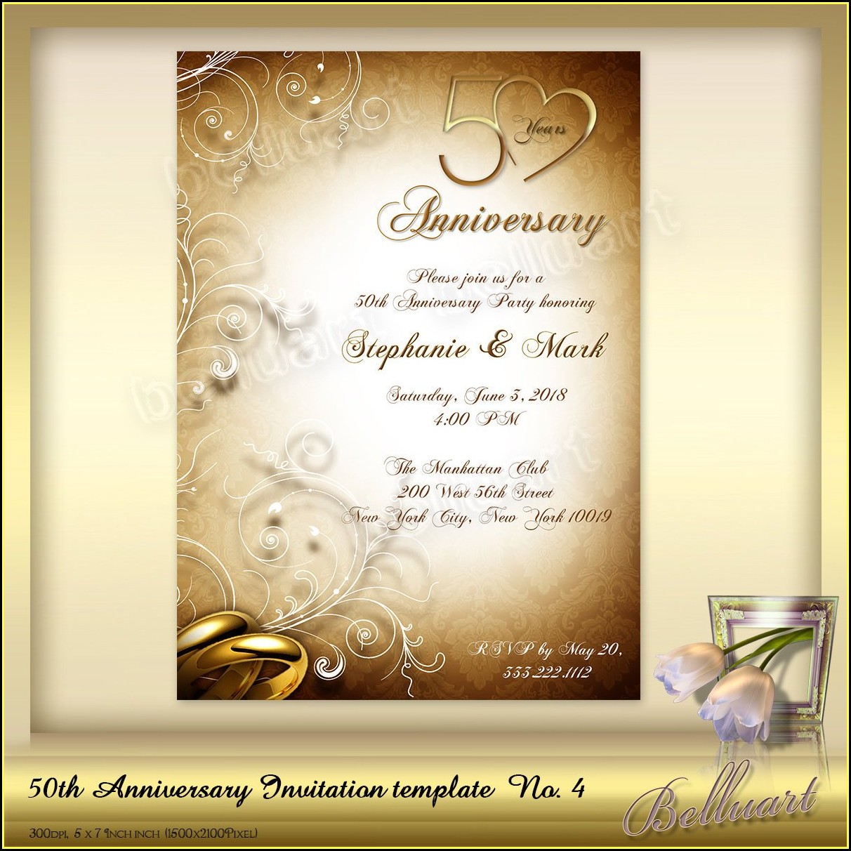 50th Wedding Anniversary Invitation Templates Free Download