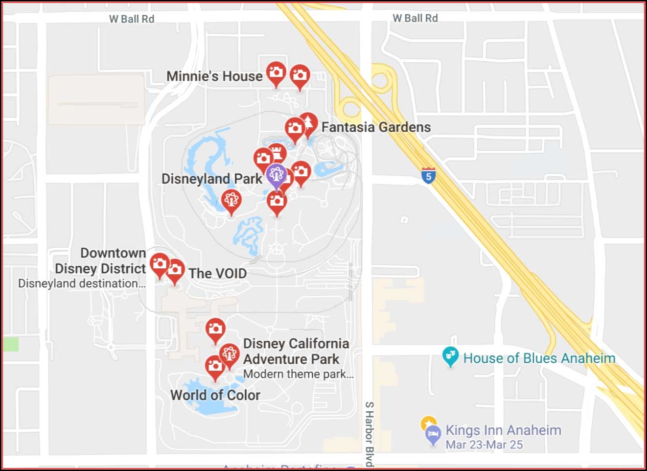 Anaheim Map Hotels Near Disneyland