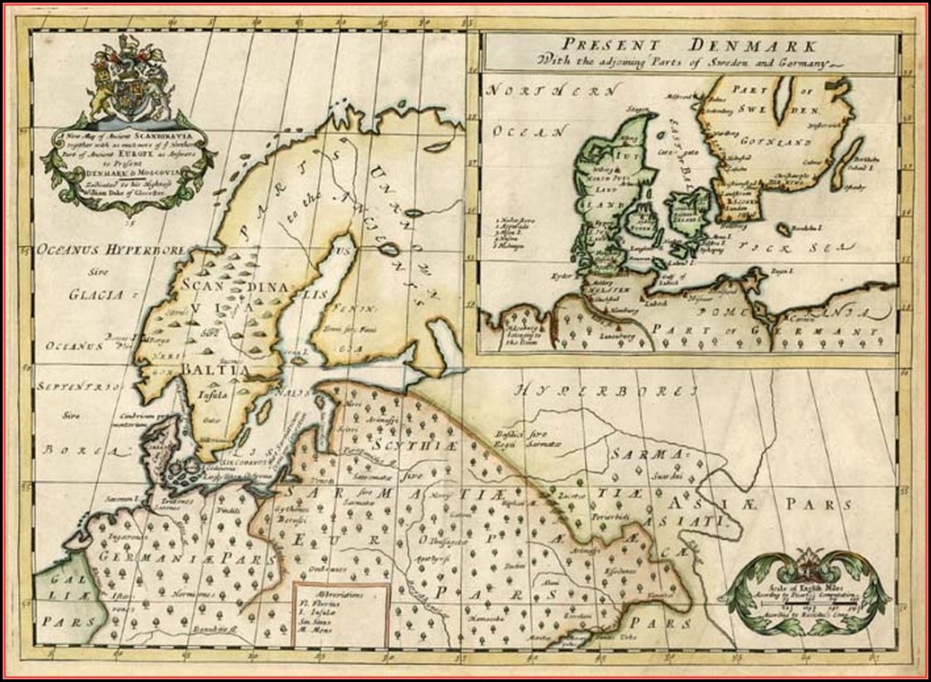 Ancient Map Of Scandinavia