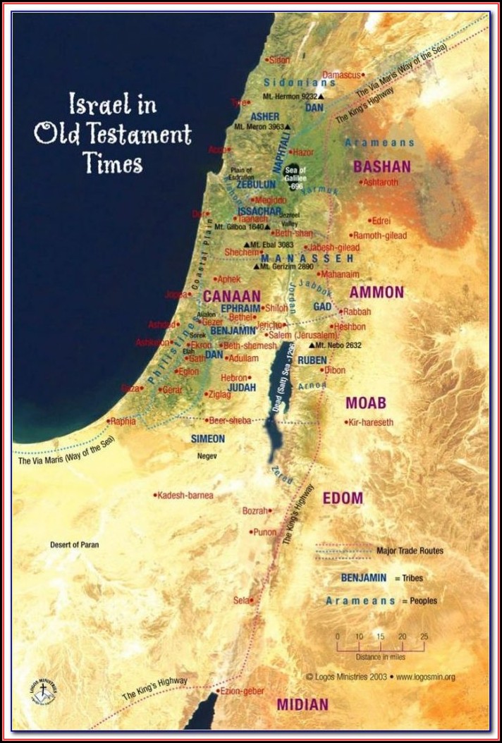 Bible Map Jerusalem Gaza