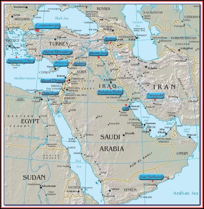 Biblical Map Of Israel And Middle East