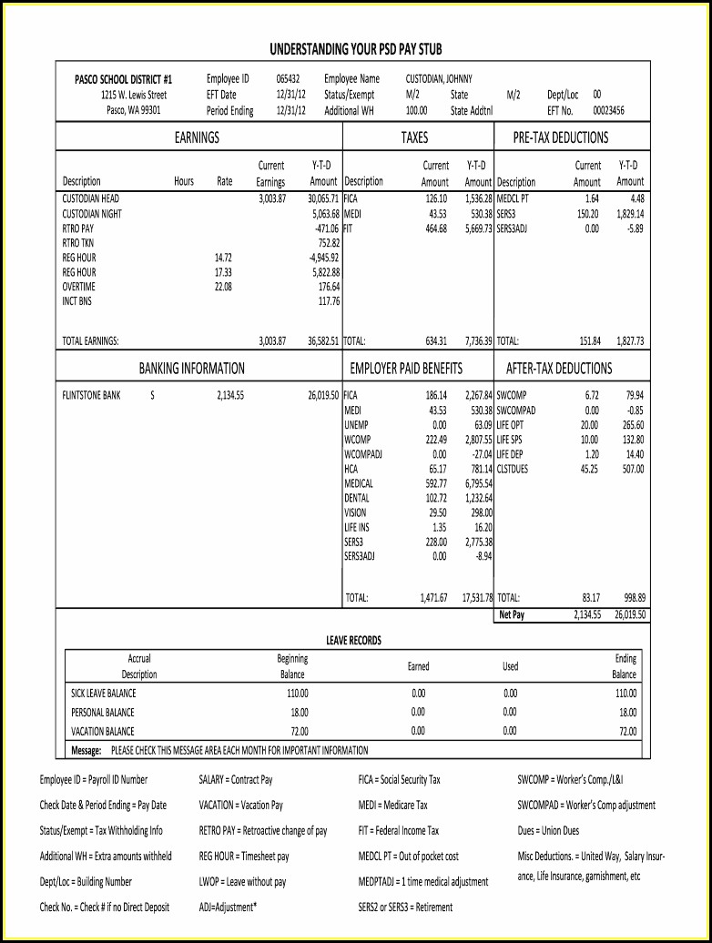 Check Stub Template Excel Free