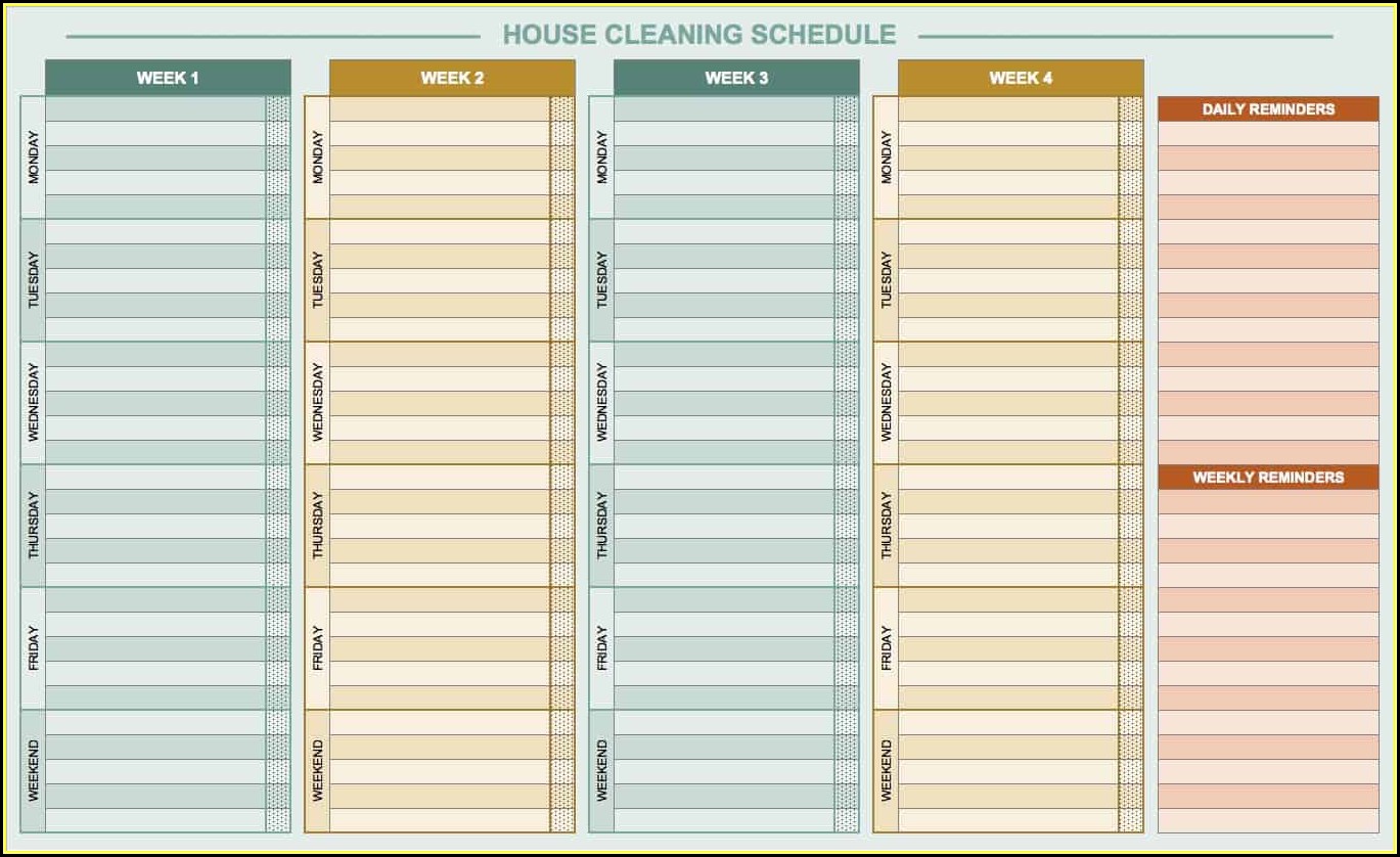 Cleaning Checklist Template Excel Free Download