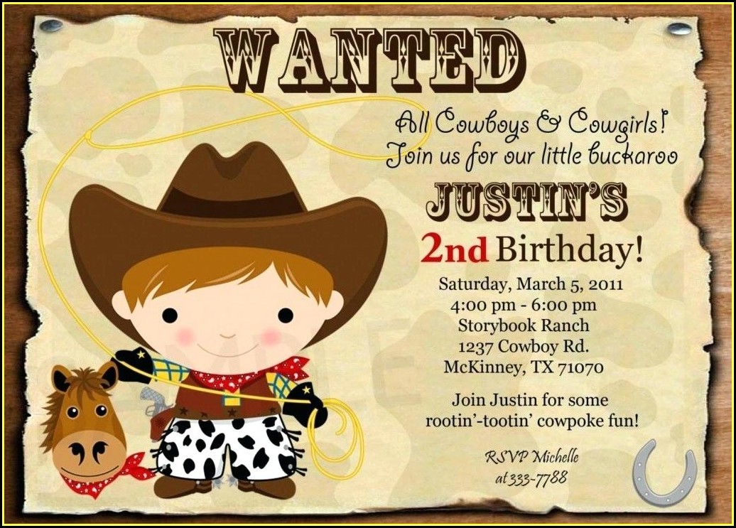 Country Western Birthday Invitation Templates Free
