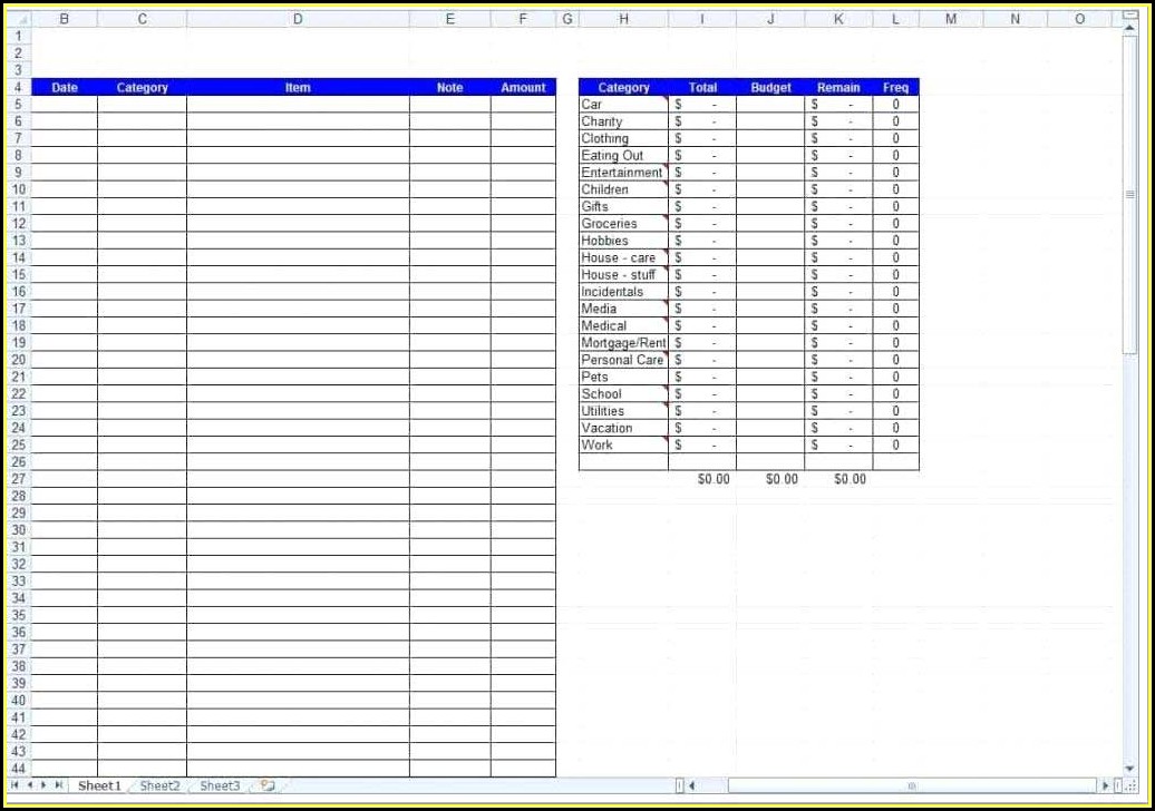 Daily Expense Excel Template