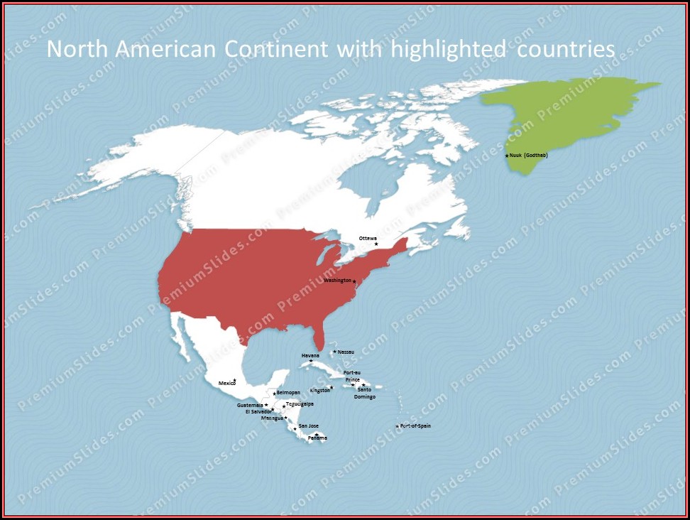 Editable North America Map Powerpoint