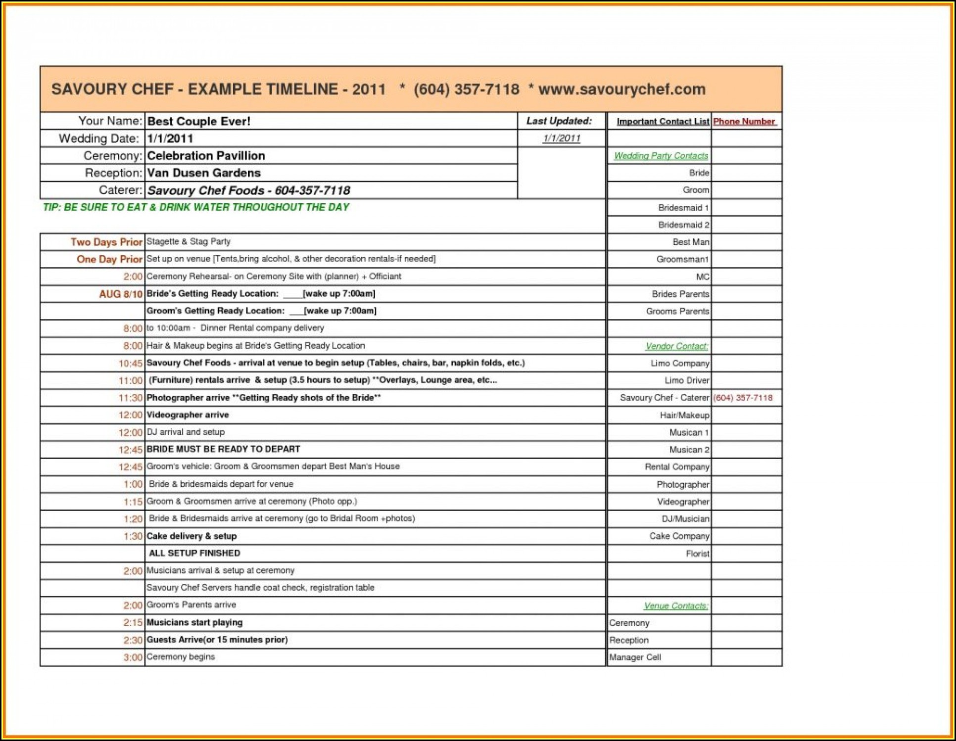 Event Planning Checklist Template Excel Free