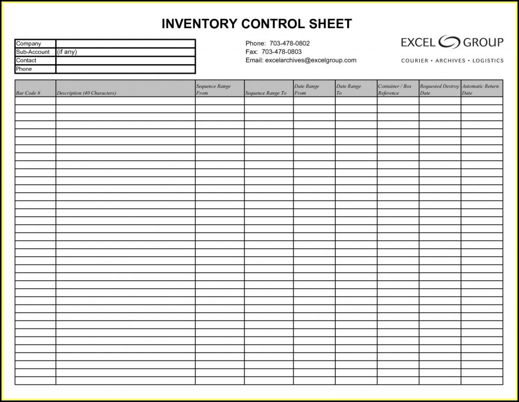 Food Stock Inventory Excel Template