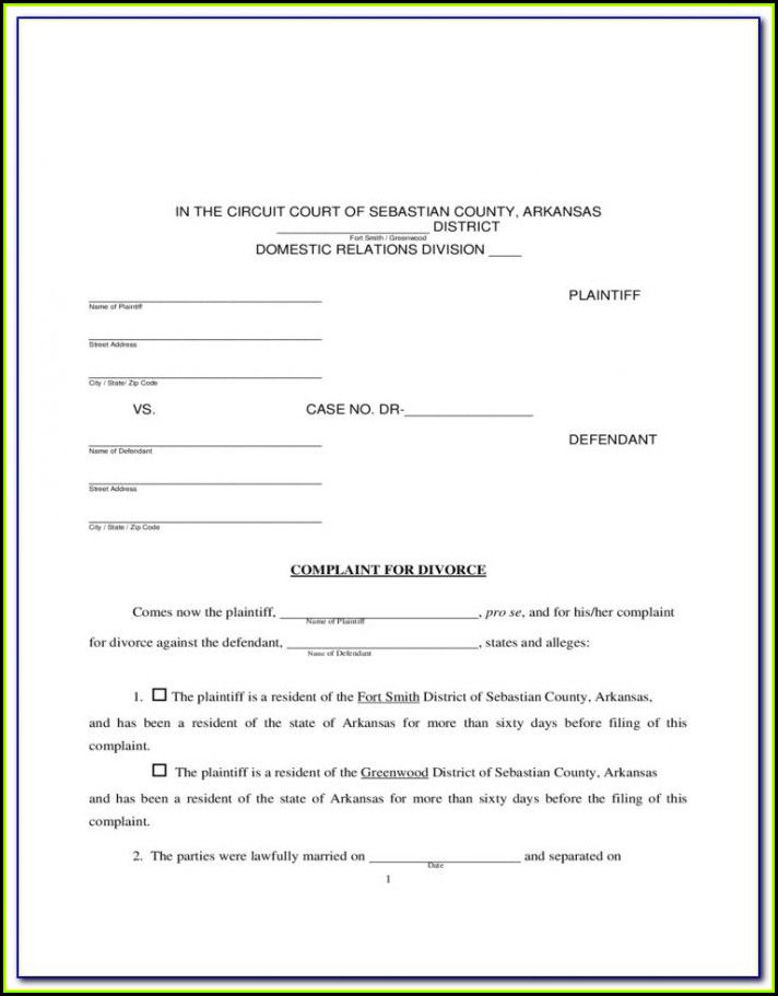 Free Arkansas Divorce Forms Online
