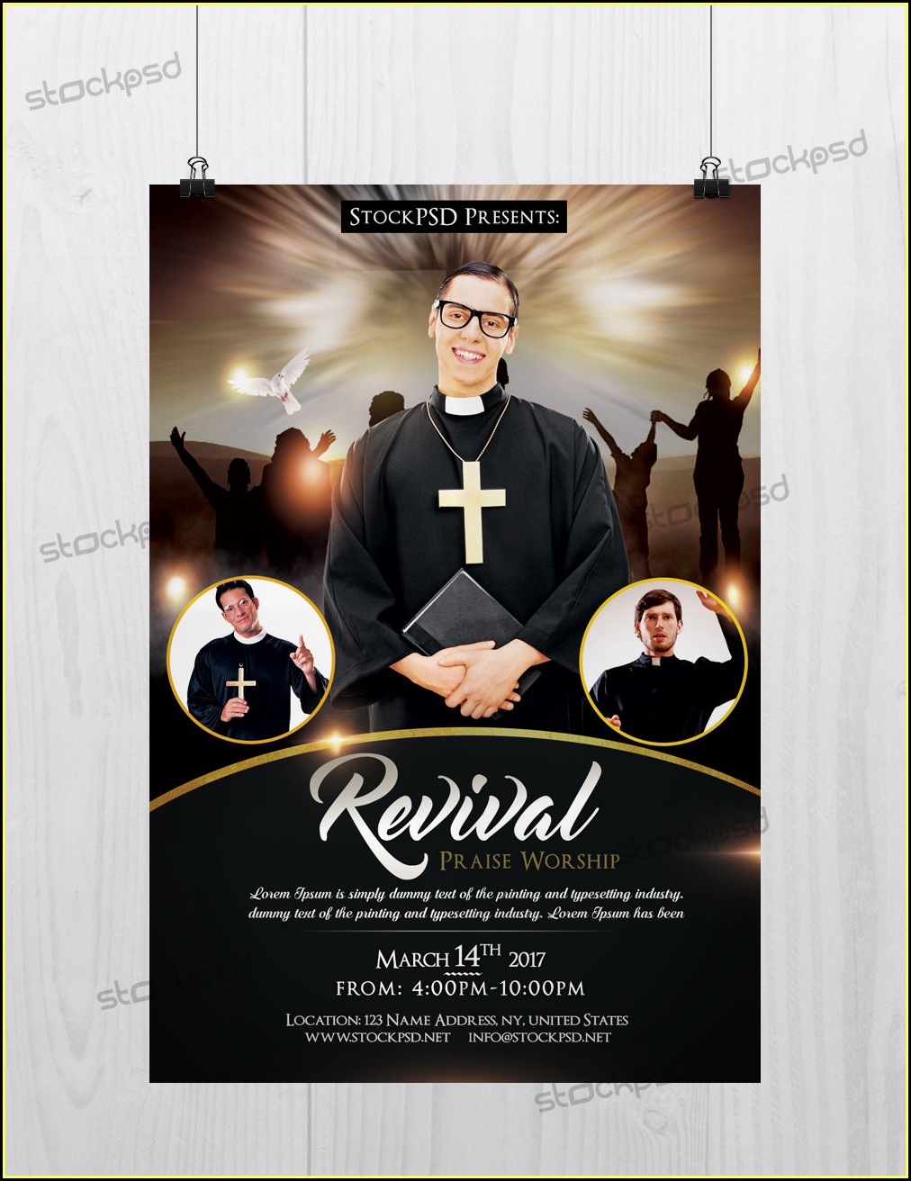 Free Church Revival Flyer Template Psd