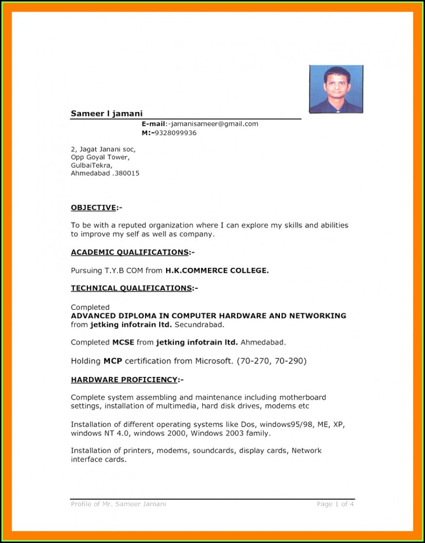 Free Download Resume Templates For Microsoft Word 2007