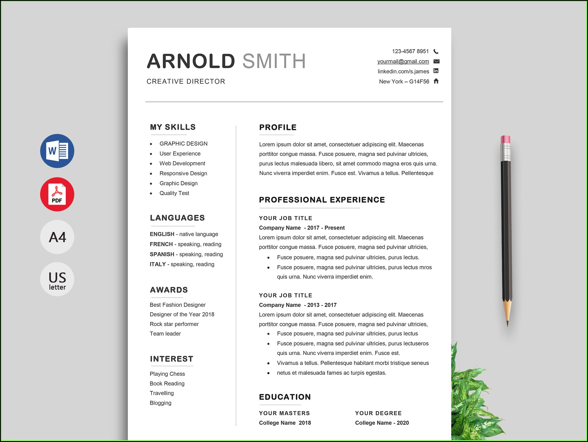 Free Download Resume Templates For Microsoft Word
