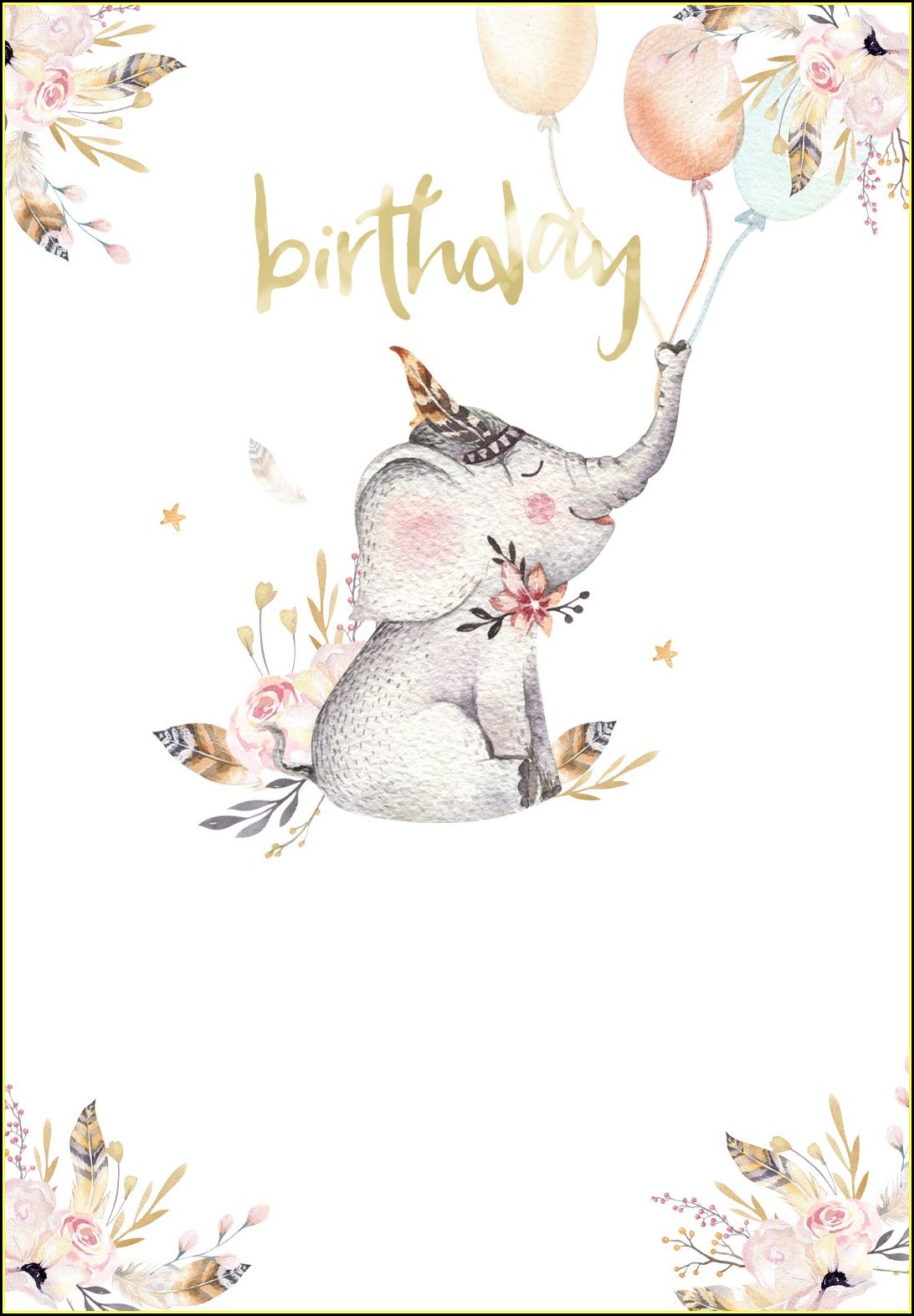 Free Elephant Birthday Invitation Template