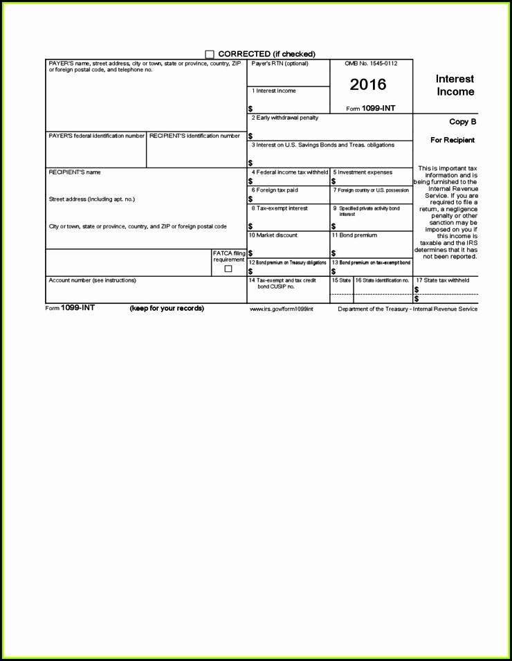 Free Fillable Forms 1099 Int