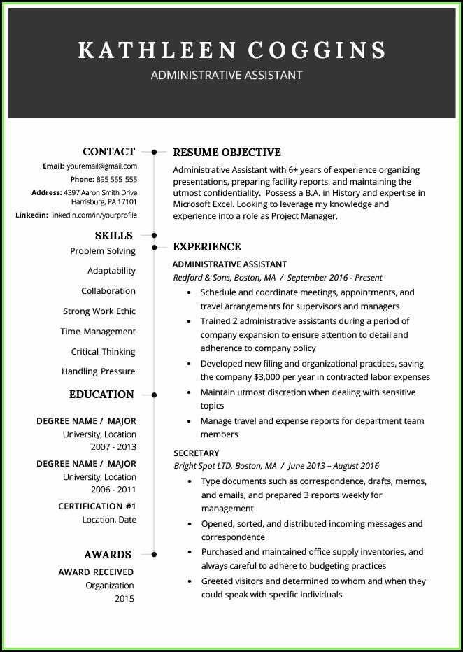 Free Functional Resume Template 2019