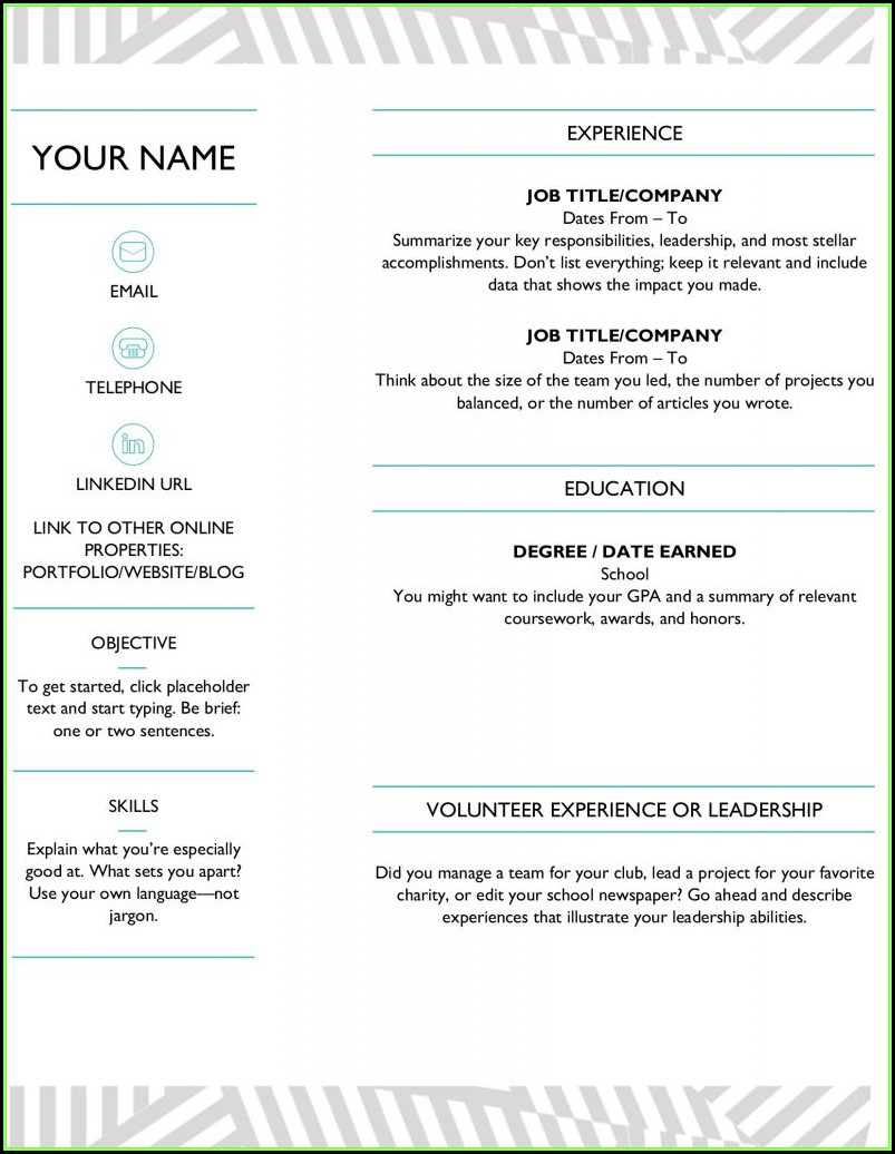 Free Resume Template For Microsoft Word
