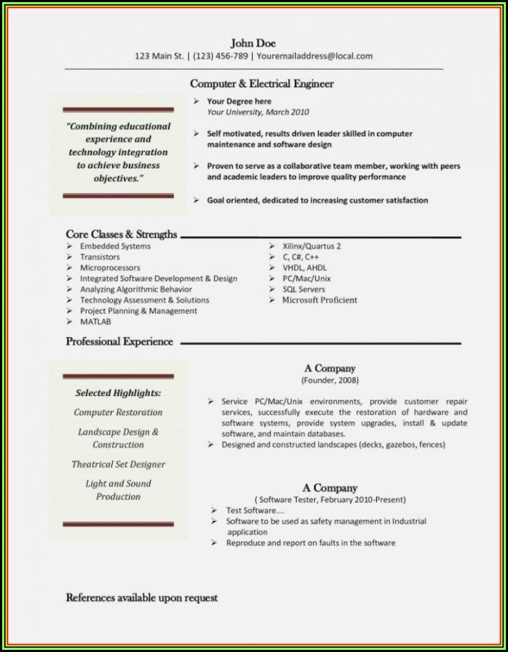 Free Resume Templates For Mac Textedit