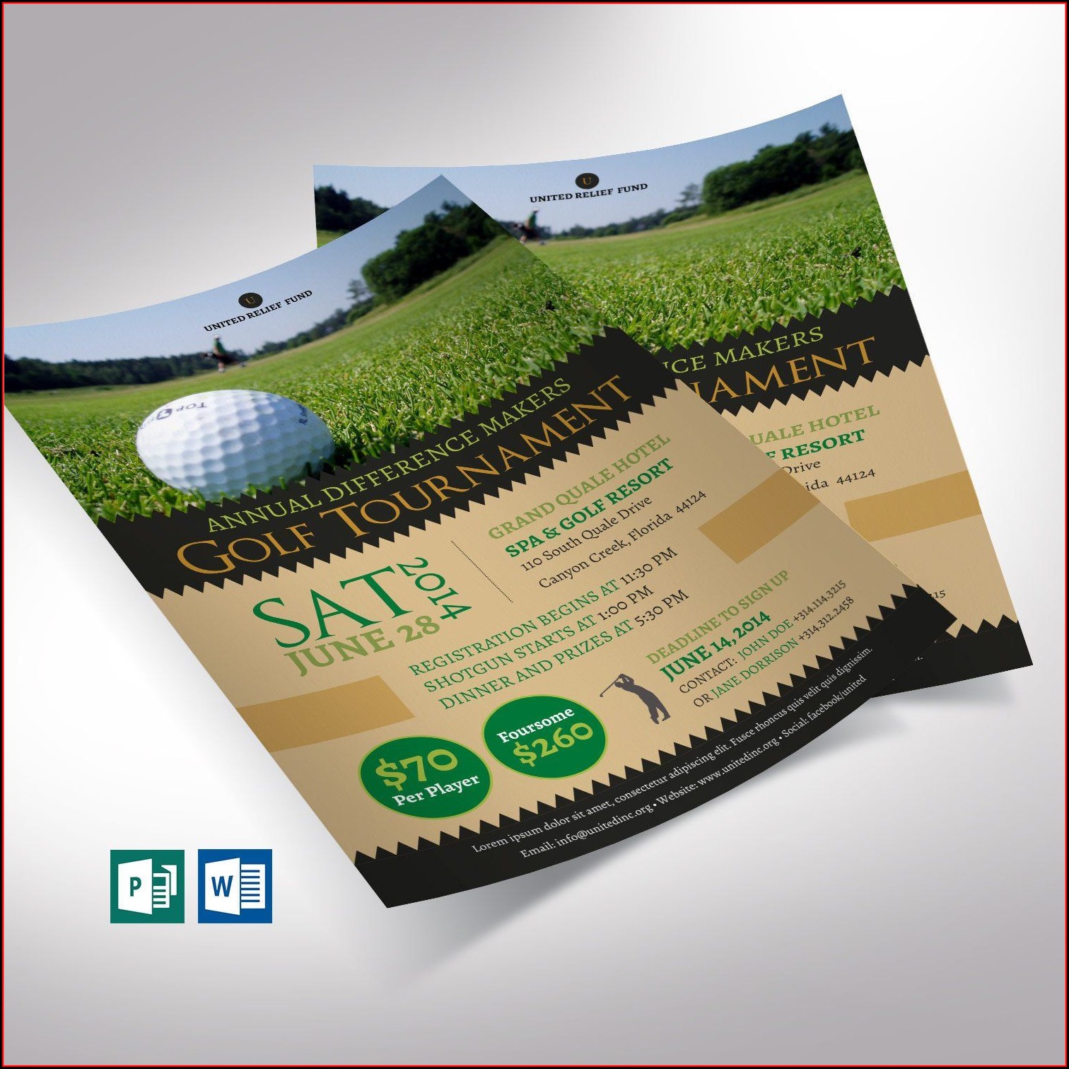 Golf Tournament Flyer Template Publisher