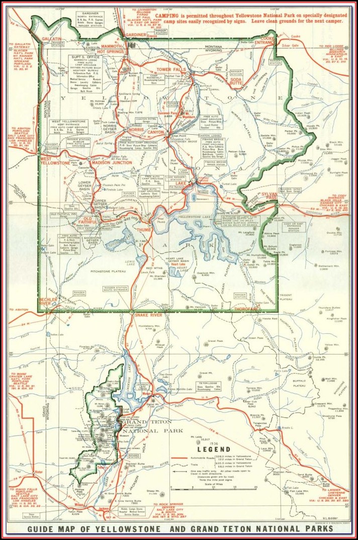 Grand Tetons National Park Camping Map