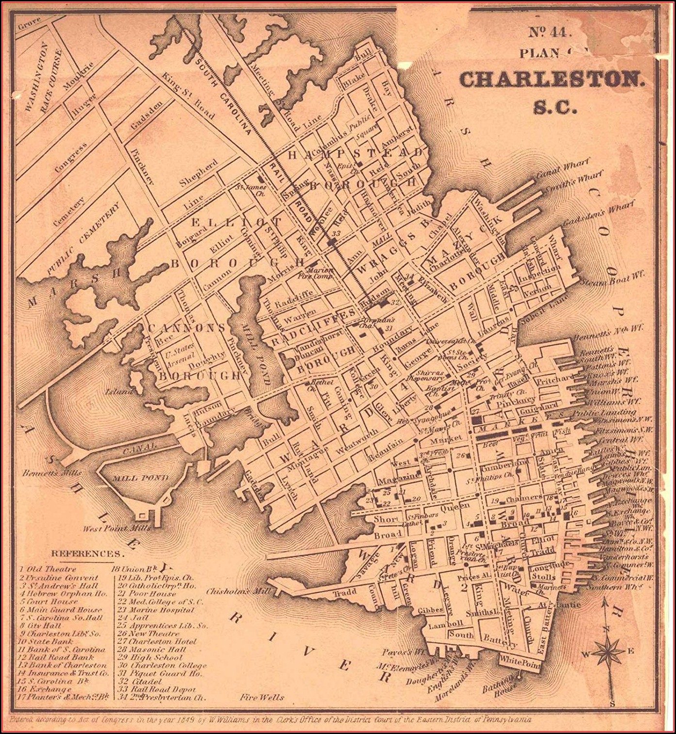 Historic Charleston Sc Map