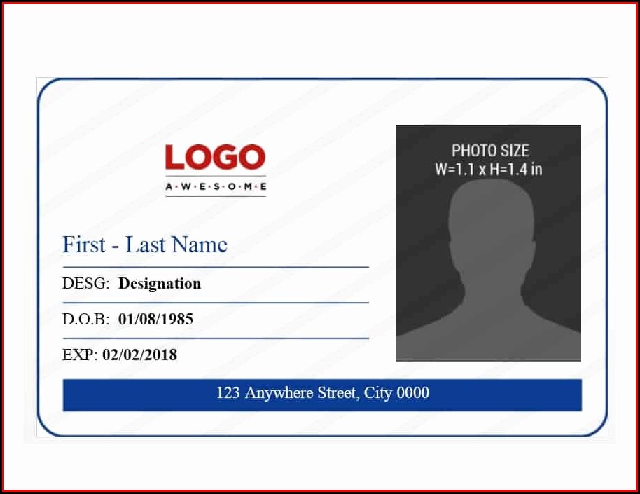 Id Badge Template Free Printable