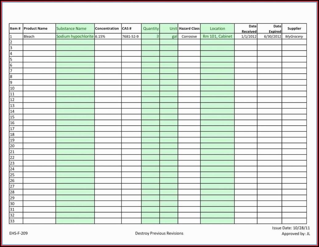 Inventory Spreadsheet Template Google Docs