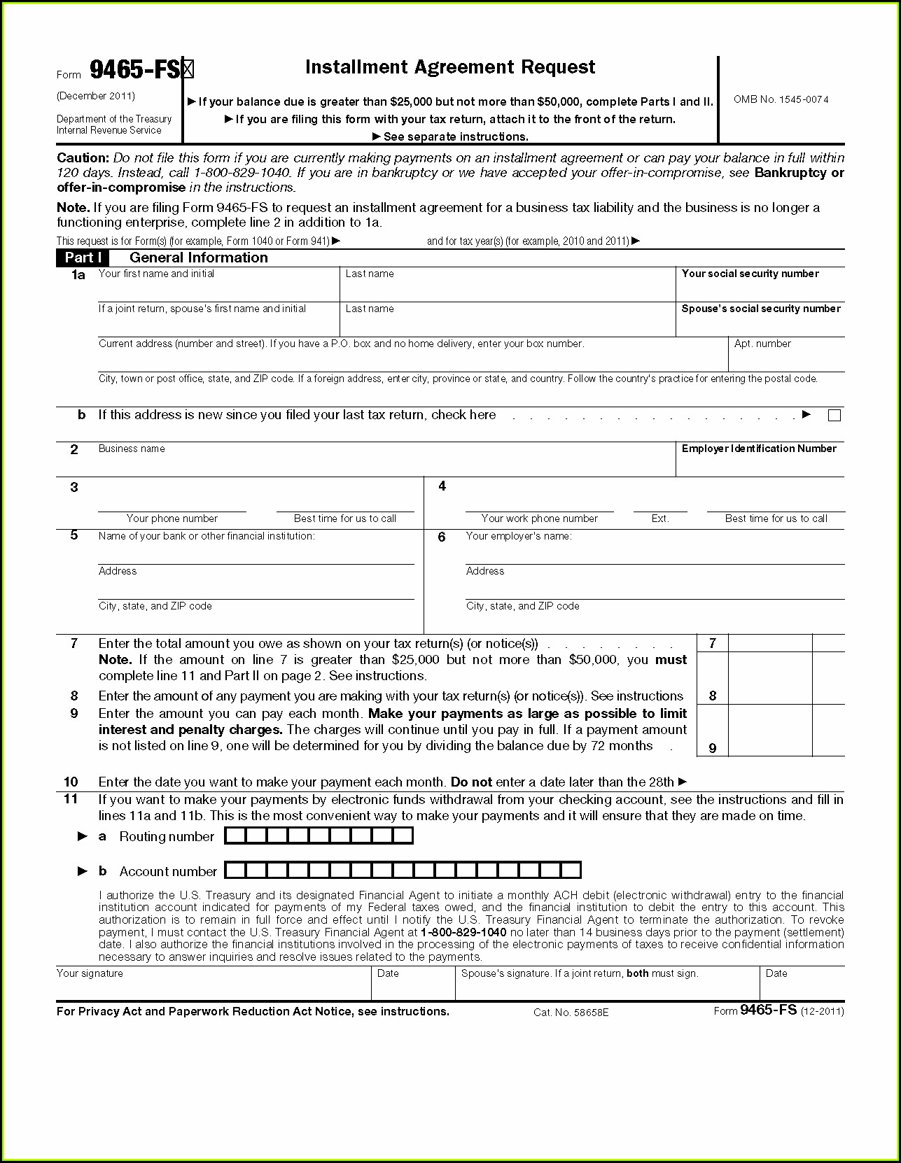 Irs Forms 9465