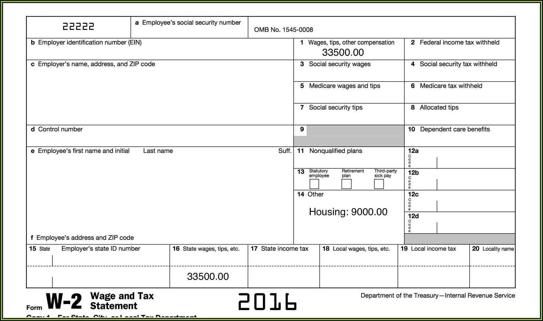 Irs Forms W2 2016