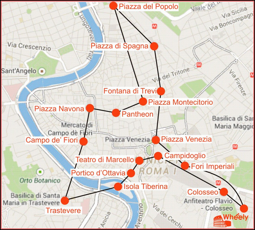 Jewish Ghetto Rome Walking Tour Map