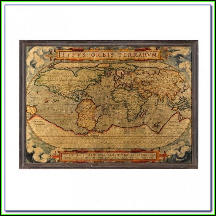 Large Framed Old World Maps